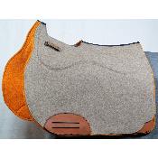 Tapis de selle grand Wool confort beige, orange double amortisseur