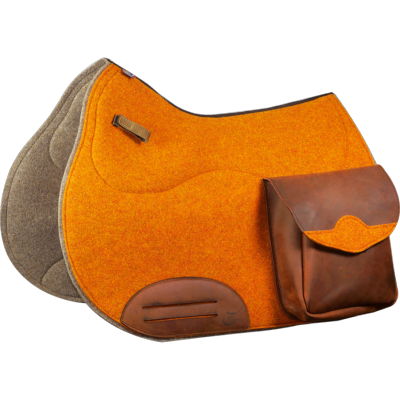 Tapis de selle Woolrider avec sacoches tout cuir