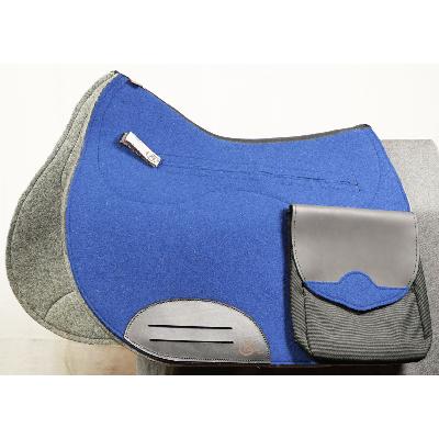 Tapis de selle Woolrider avec sacoches bleu roi, gris 