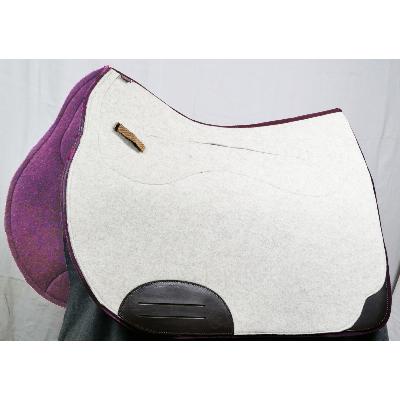 Tapis de selle grand woolrider écru, aubergine à cale